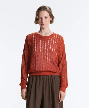 Свитер ажурной вязки Rib- Заказать в России