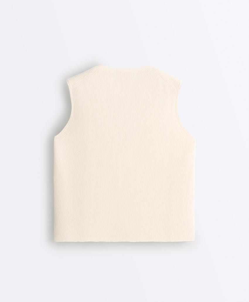 Вязаный кардиган с V-образным вырезом из хлопка