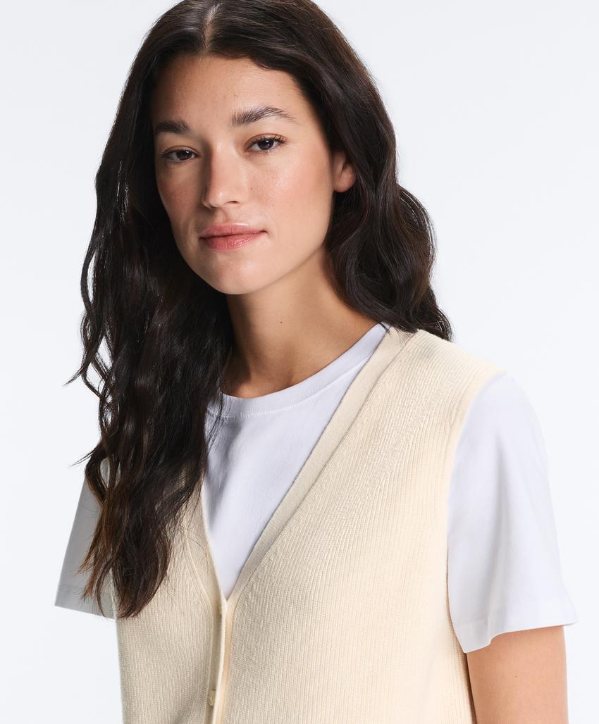 Вязаный кардиган с V-образным вырезом из хлопка