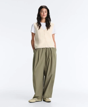 Вязаный кардиган с V-образным вырезом из хлопка- Заказать в России