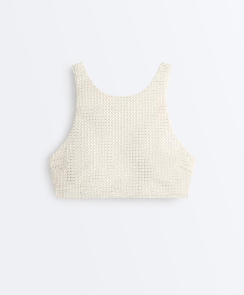 Топ бикини халтер из кроше с пузырьками