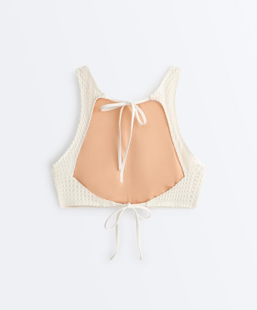 Топ бикини халтер из кроше с пузырьками