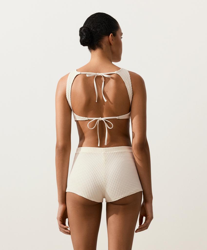 Шорты-плавки бикини из кроше с пузырьками