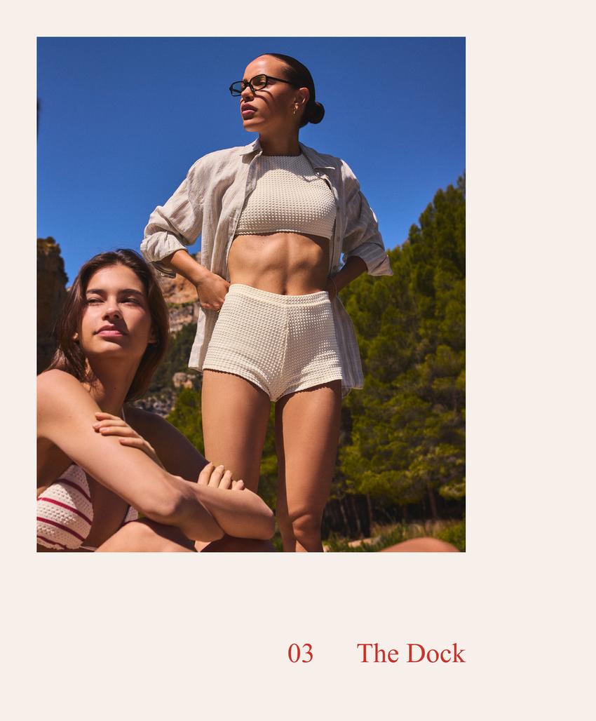 Шорты-плавки бикини из кроше с пузырьками