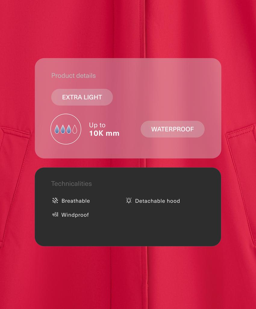 Очень легкая куртка миди с водонепроницаемостью 10 000 мм
