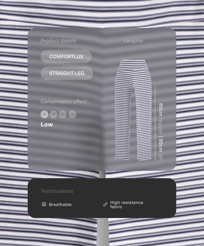 Брюки прямого кроя Comfortlux в полоску с высокой посадкой