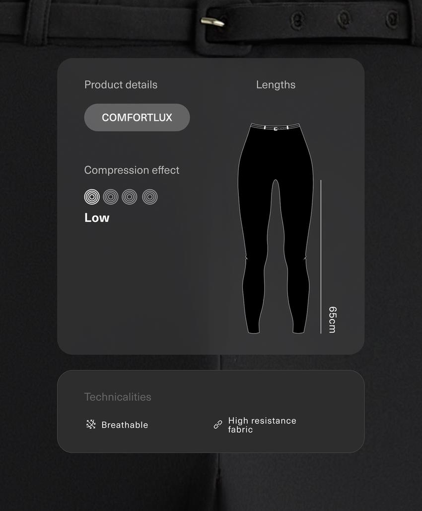 Легинсы Comfortlux с высокой посадкой до щиколотки, 65 см, с поясом