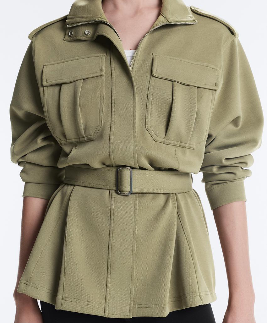 Длинная куртка Utility из пике с поясом