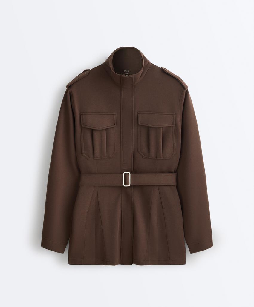 Длинная куртка Utility из пике с поясом