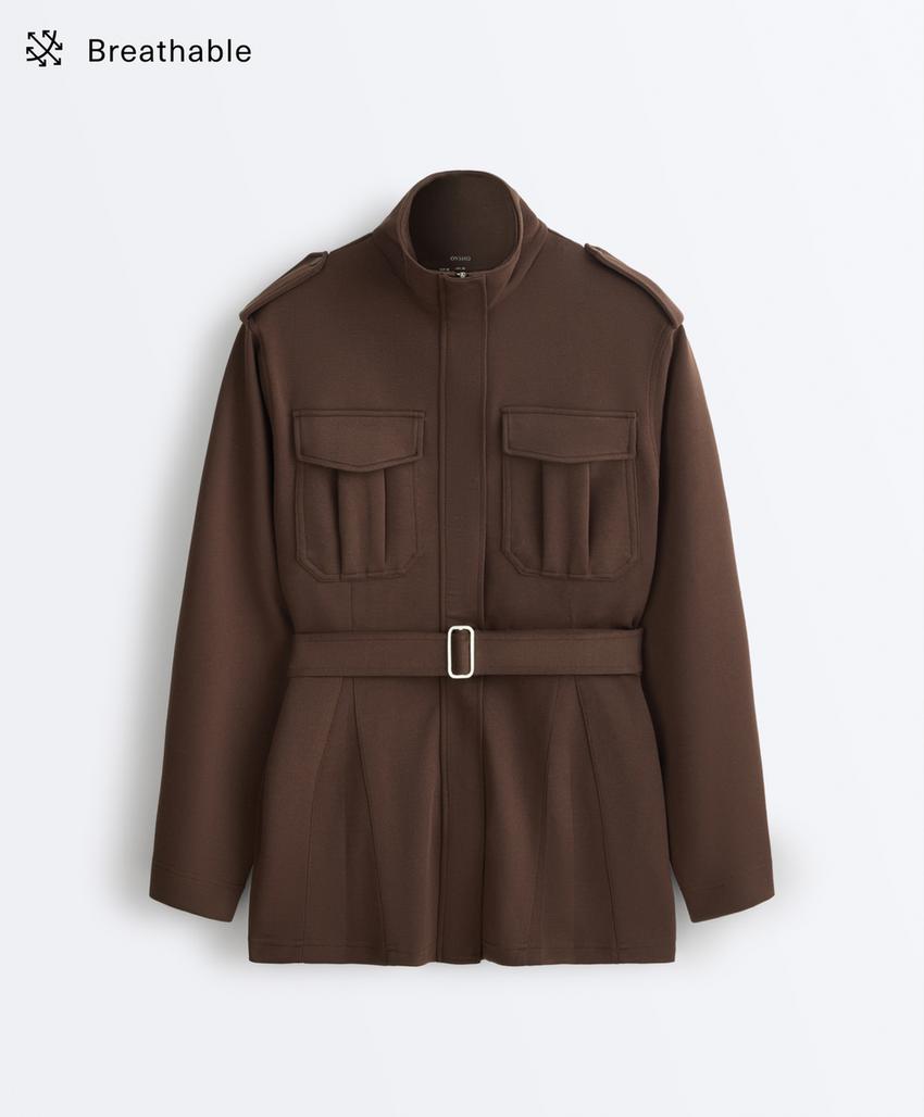 Длинная куртка Utility из пике с поясом