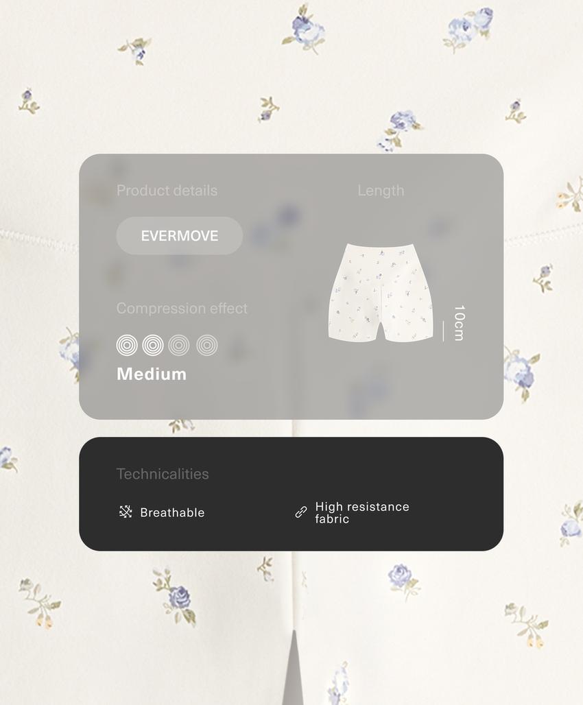 Велосипедки Evermove Hot Pant с высокой посадкой длиной 10 см, цветочный принт