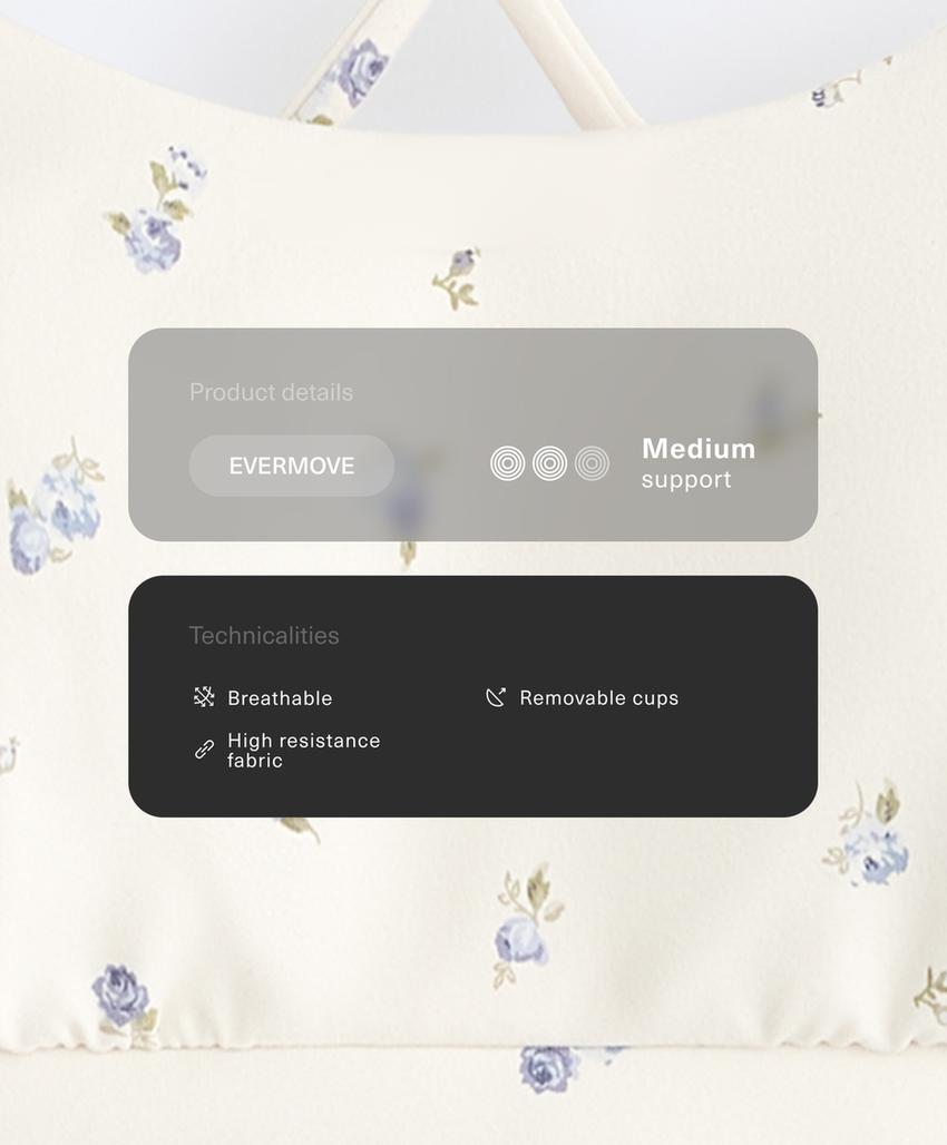 Спортивный бюстгальтер Evermove с цветочным принтом