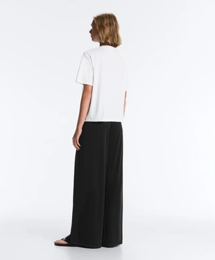 Modal blend straight-leg trousers with side pleat- Заказать в России