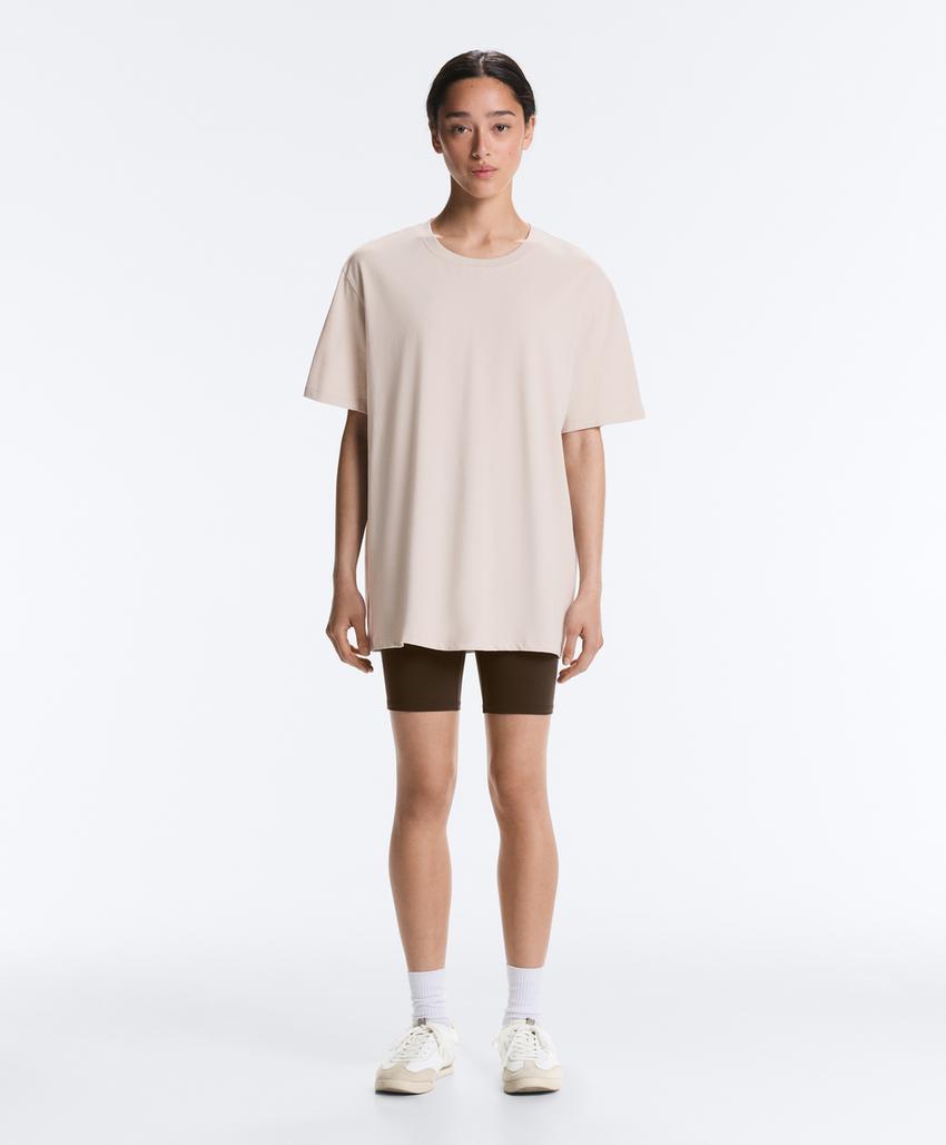 Футболка Oversize с короткими рукавами из смесового хлопка