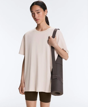 Футболка Oversize с короткими рукавами из смесового хлопка- Заказать в России