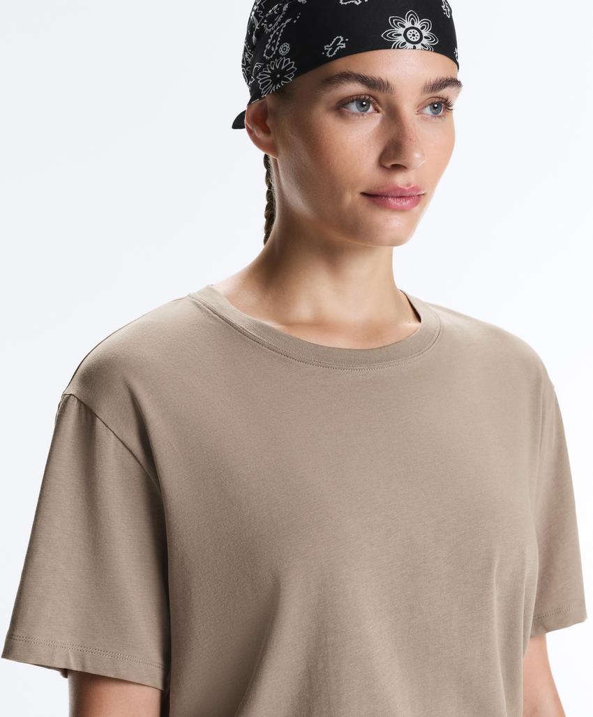 Футболка Boxy из смесового хлопка с короткими рукавами и надписью