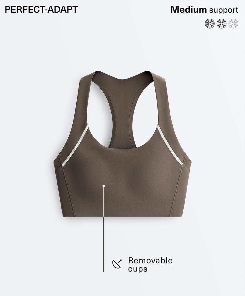 Sutiã de desporto Perfect-adapt de suporte médio refletor