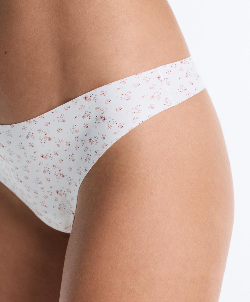 5 invisible laser-cut polyamide blend thongs