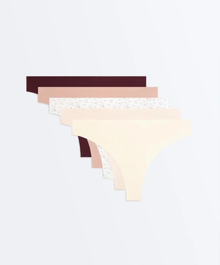 5 invisible laser-cut polyamide blend thongs- Заказать в России