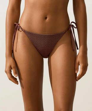 Medium-coverage geometric tie bikini briefs- Заказать в России