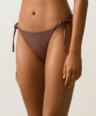 Medium-coverage geometric tie bikini briefs- Заказать в России