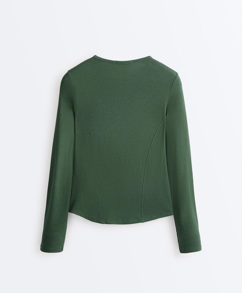 Приталенный лонгслив Rib с хлопком и модалом