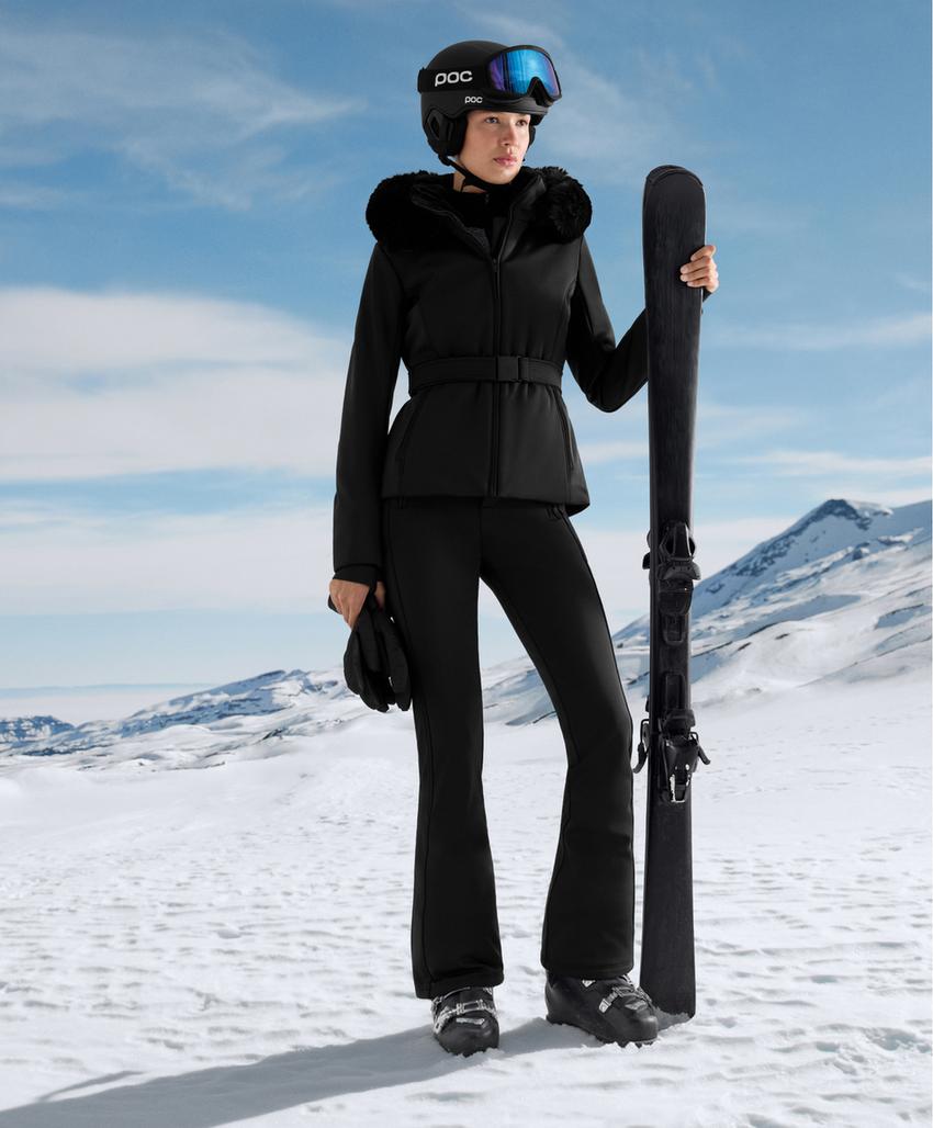 Эластичные расклешенные брюки полной длины SKI из водостойкой ткани