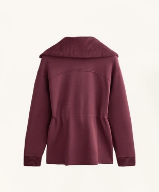 MAROON|3923/158/685 - OYSHO Куртка с регулируемой талией и вязаным воротником из модала с начесом