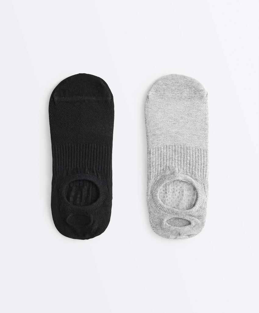 Pack de 2 pares de meias de Yoga e Pilates em mistura de algodão