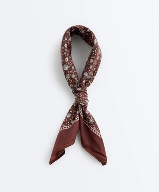 BURNT ORANGE|6876/147/670 - OYSHO Бандана из 100%-го хлопка с цветочным принтом