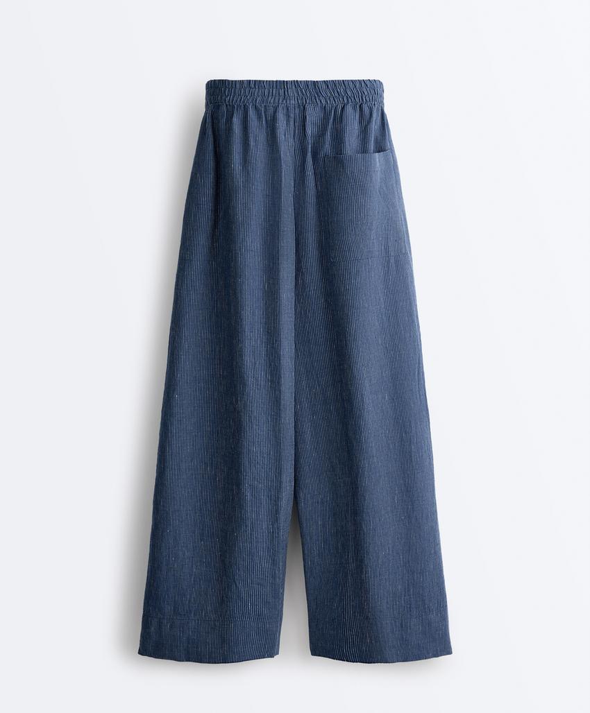 Укороченные льняные брюки Super Wide leg