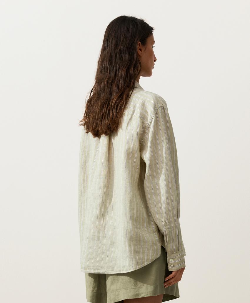 Полосатая рубашка Relaxed Fit из 100%-го льна