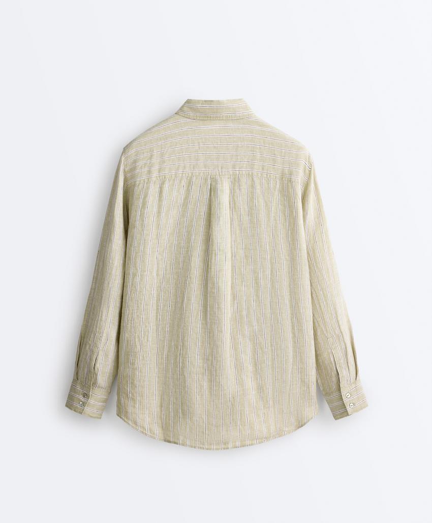 Полосатая рубашка Relaxed Fit из 100%-го льна
