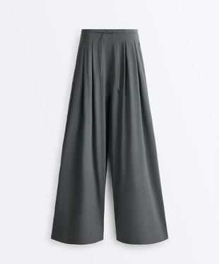 STEEL GREY|4186/229/036 - OYSHO Широкие брюки LIGHT TOUCH с защипами