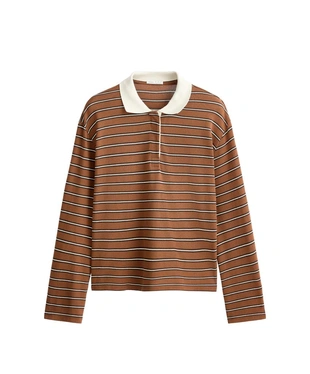 Piqué cotton striped polo shirt- Заказать в России