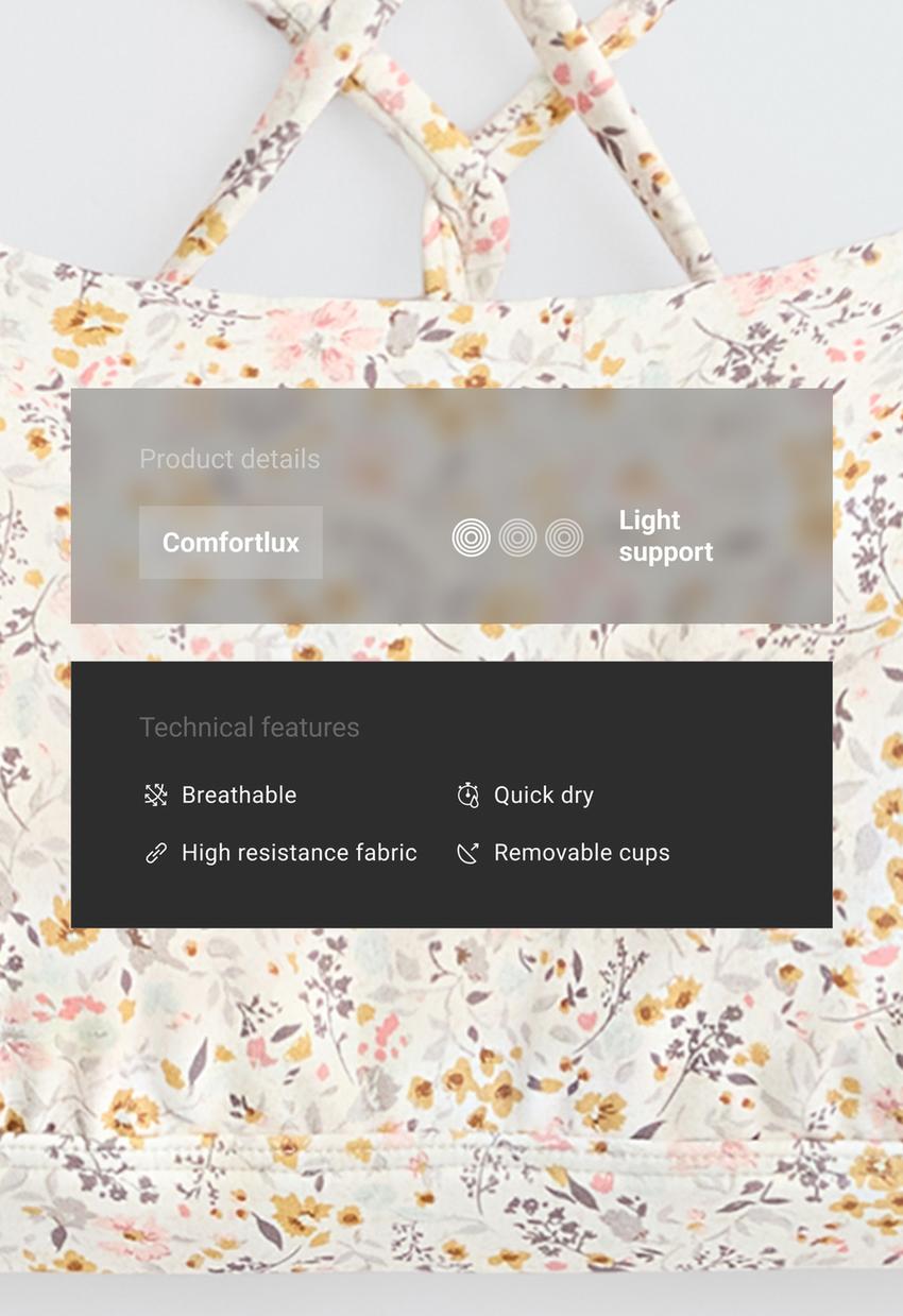 Спортивный бюстгальтер Comfortlux с цветочным принтом
