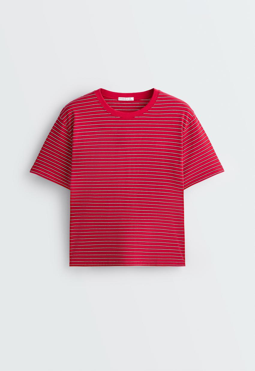 T-shirt de manga curta às riscas