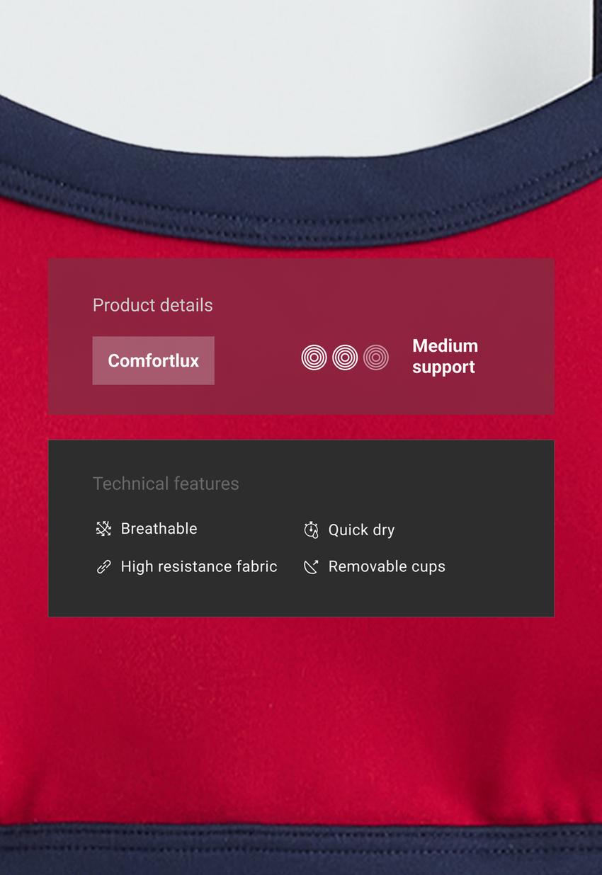 Спортивный бюстгальтер Comfortlux с контрастными швами