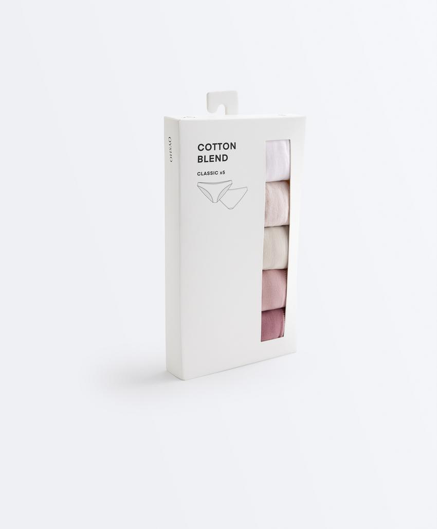 Pack de 5 cuecas clássicas em mistura de algodão