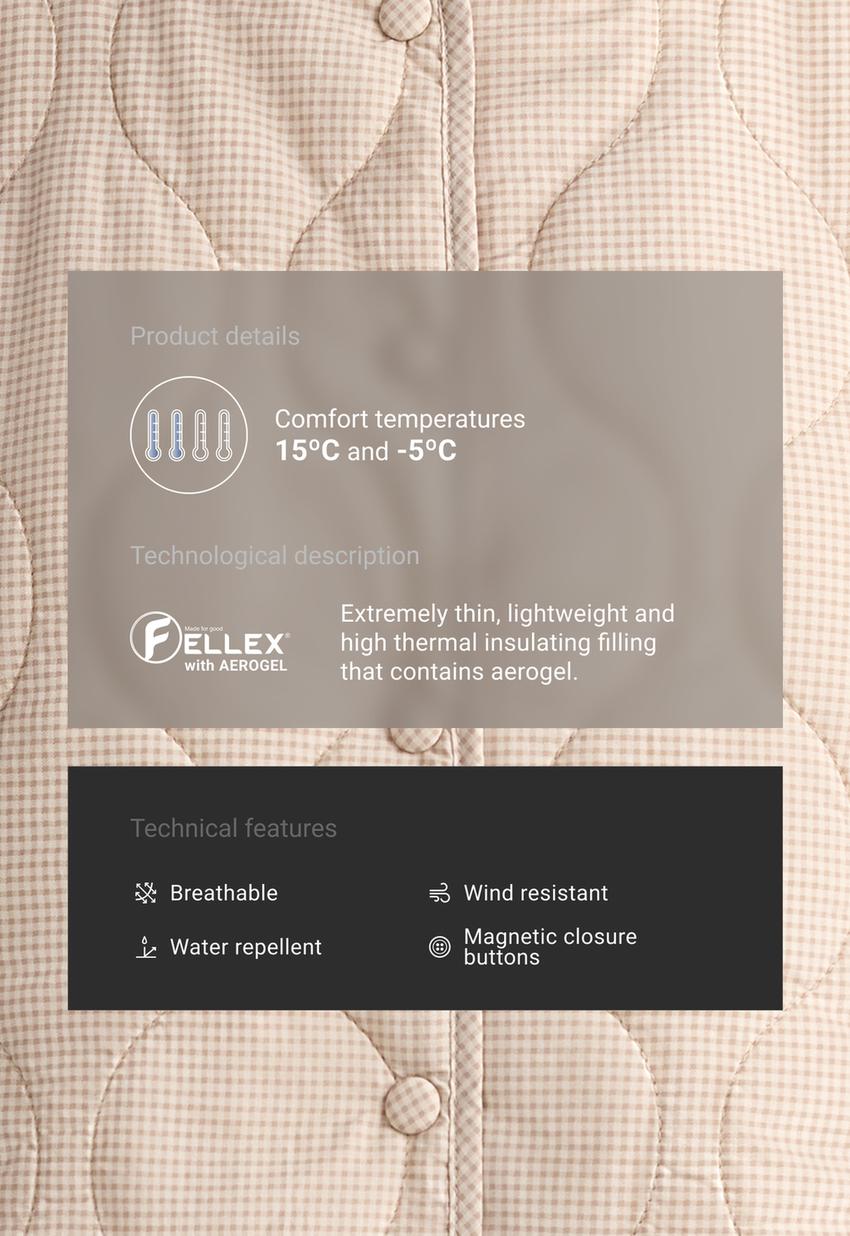 Стеганый жилет FELLEX® AEROGEL с принтом виши