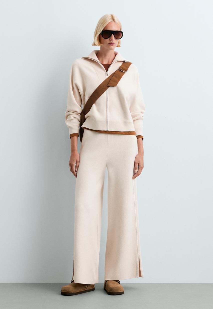 Широкие брюки Wide leg с контрастным кантом