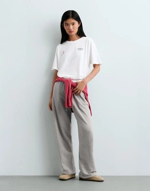 Boxy print cotton blend T-shirt- Заказать в России