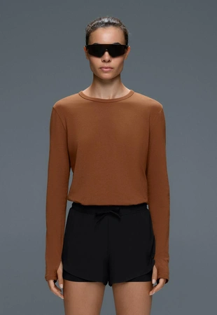 Cotton blend long-sleeved T-shirt- Заказать в России