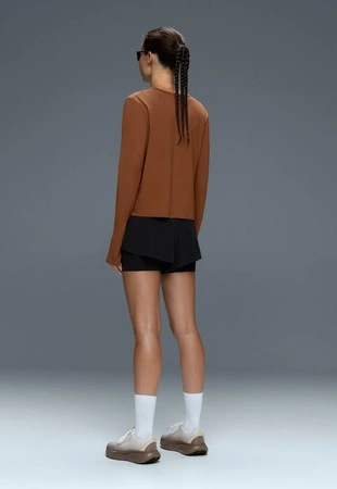 Cotton blend long-sleeved T-shirt- Заказать в России