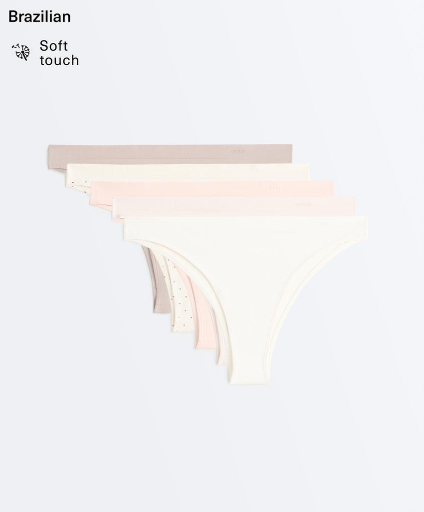 5 бесшовных трусов бразильяно Seamless Soft touch