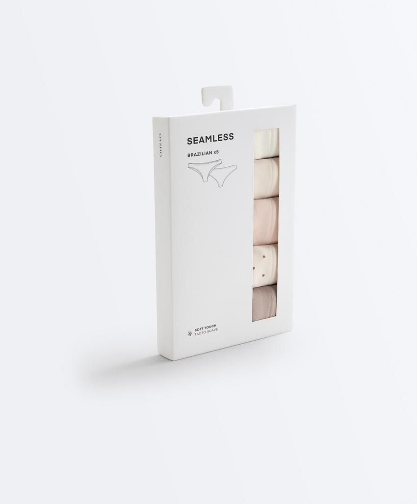 5 бесшовных трусов бразильяно Seamless Soft touch