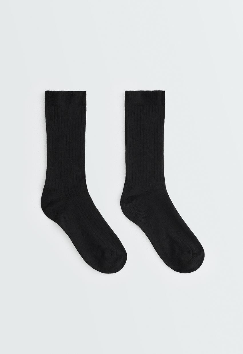 Носки в рубчик из смесового модала и 15% кашемира