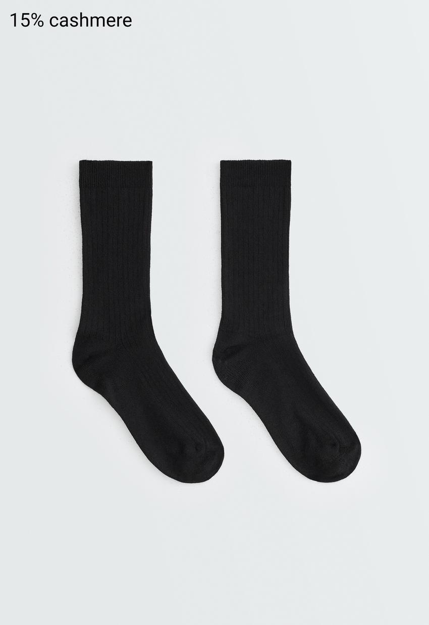 Носки в рубчик из смесового модала и 15% кашемира