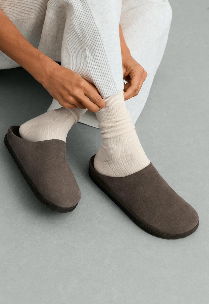 Носки в рубчик из смесового модала и 15% кашемира