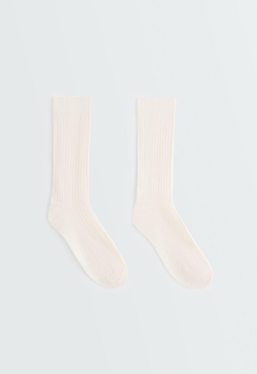 Носки в рубчик из смесового модала и 15% кашемира